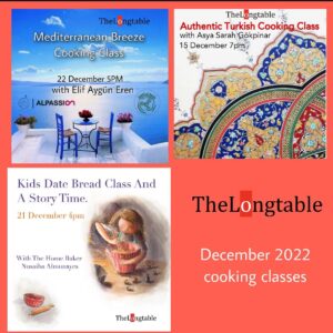 Thelongtable December cooking classes.